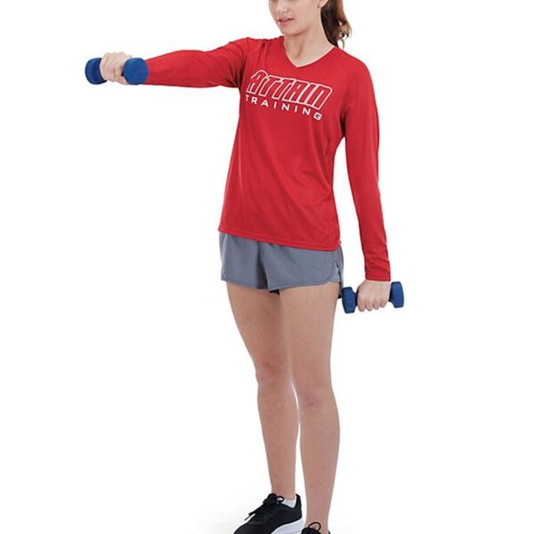 Women's Attain Wicking Long Sleeve V-Neck T-Shirt Thumbnail
